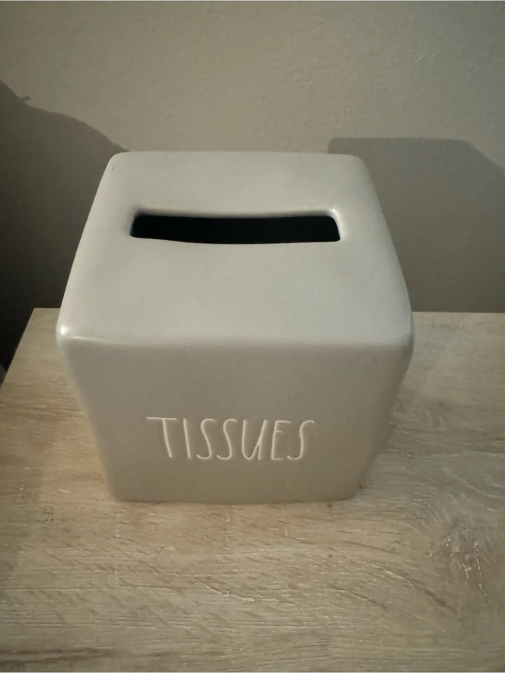 Rae Dunn Ceramic Tissue Box Cover - Gray